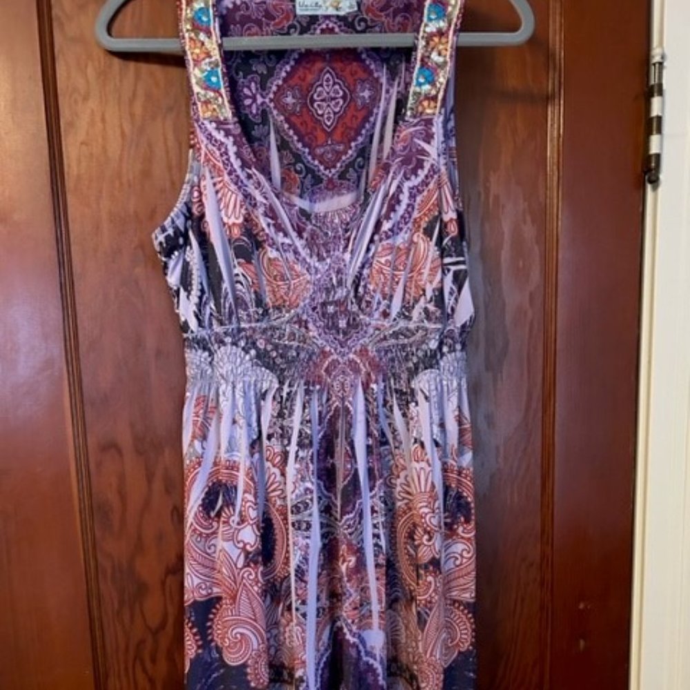 Unity Wear (One World) Dress Large UEC Purple with sequins on straps